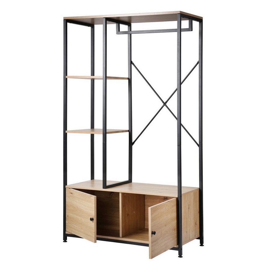 Calicosy Kleiderschrank mit Regalen und Ablagen 2 Türen - H167 cm  