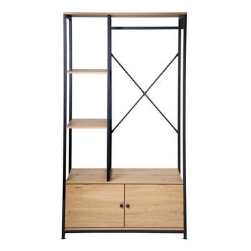 Penderie avec étagères et rangements 2 portes H167 cm - LENNY