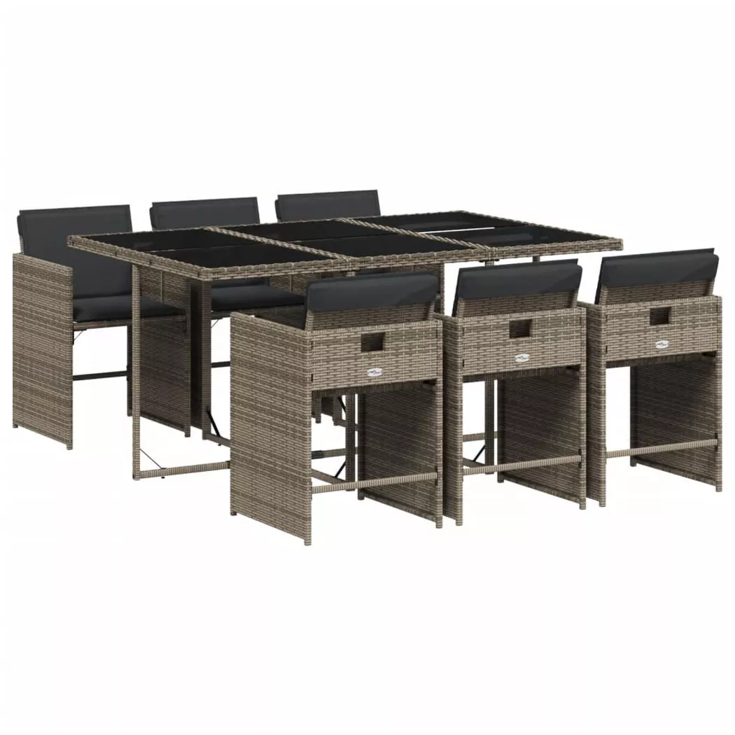 VidaXL - Garten essgruppe poly-rattan, One Size, Grau