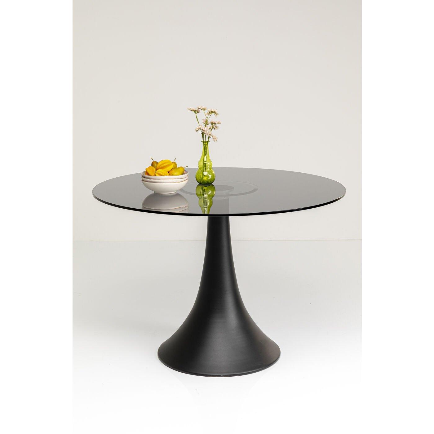 KARE Design Table Grande Possibilita Verre fumé ronde 110  