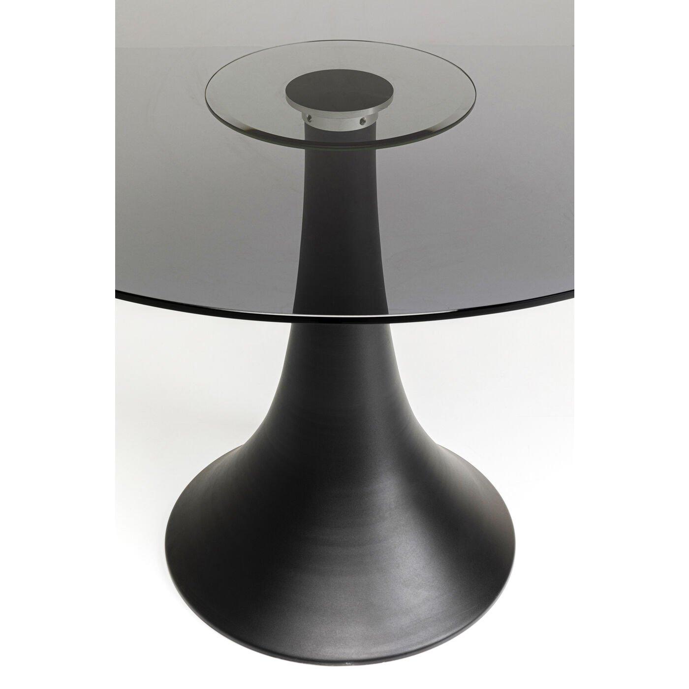 KARE Design Table Grande Possibilita Smoke verre rond 110  