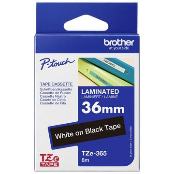 Cassetta nastro  TZe TZe-365 Colore Nastro: Nero Colore carattere:Bianco 36 mm 8 m