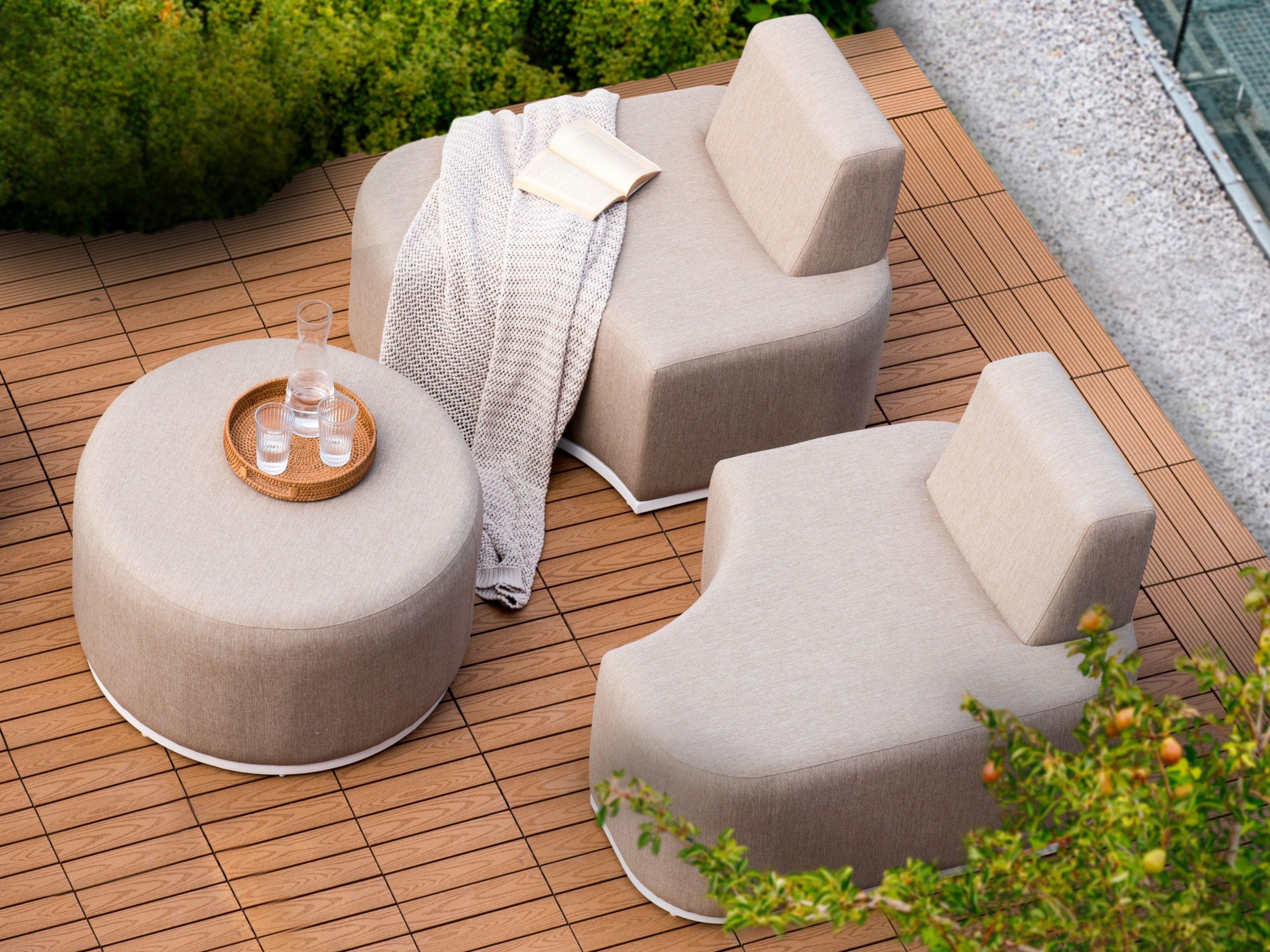 Beliani Set lounge pour jardin en Tissu Scandinave FABRO  