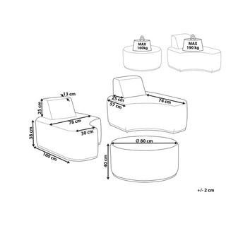 Beliani Set lounge pour jardin en Tissu Scandinave FABRO  