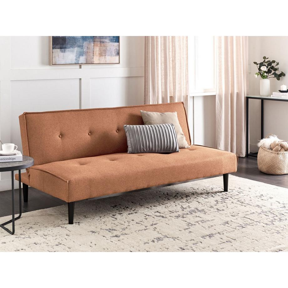 Beliani Canapé-lit en Tissu Rétro VISBY  