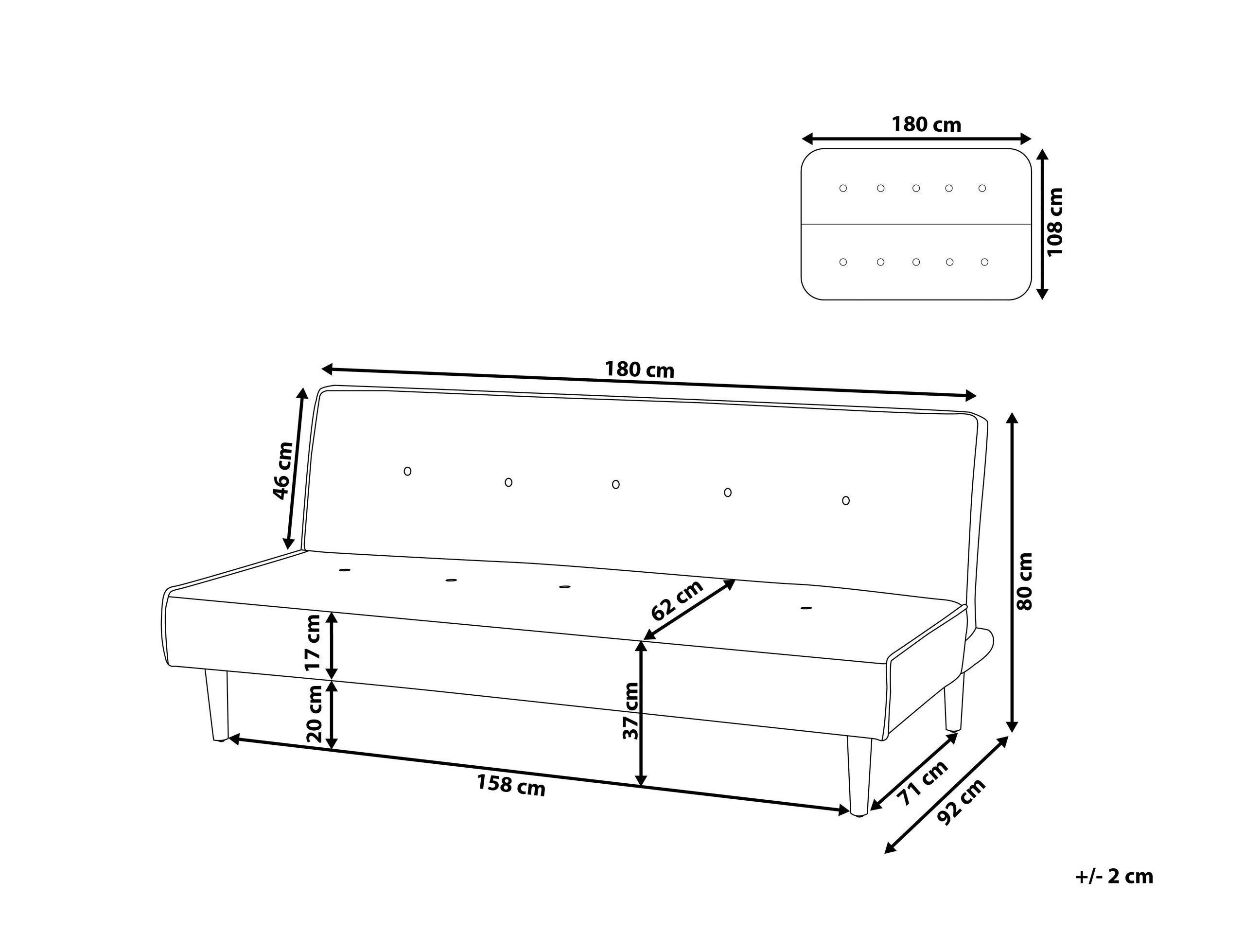 Beliani Schlafsofa aus Polyester Retro VISBY  