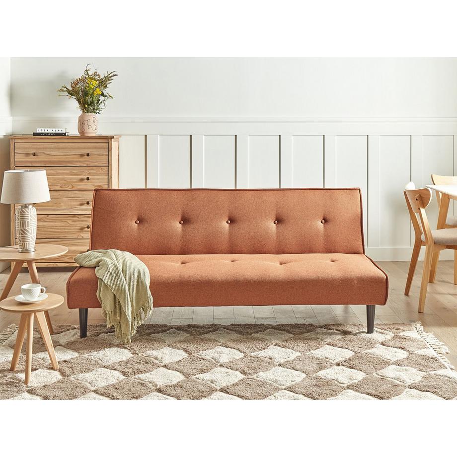 Beliani Canapé-lit en Tissu Rétro VISBY  