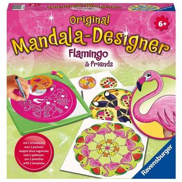 Ravensburger Mandala Designer Flamingo & Friends 28518, Zeichnen lernen für Kinder ab 6 Jahren, Set mit Mandala-Schablonen für farbenfrohe Mandalas