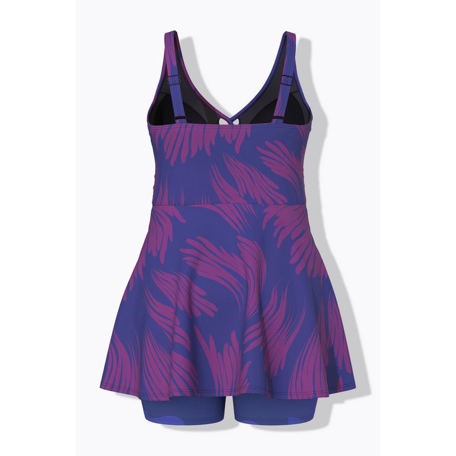 Ulla Popken Robe de bain avec short bonnets souples drapé recyclé  