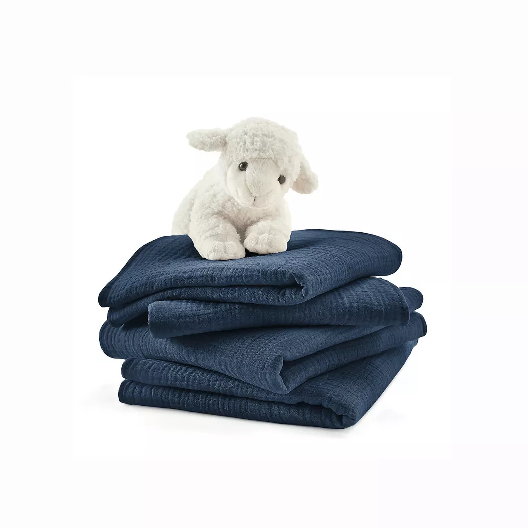 La Redoute Intérieurs - 4er-Pack Mullwindeln Kumla, One Size, Blau