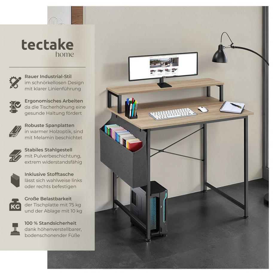 Tectake Bureau EVERETT Style industriel  