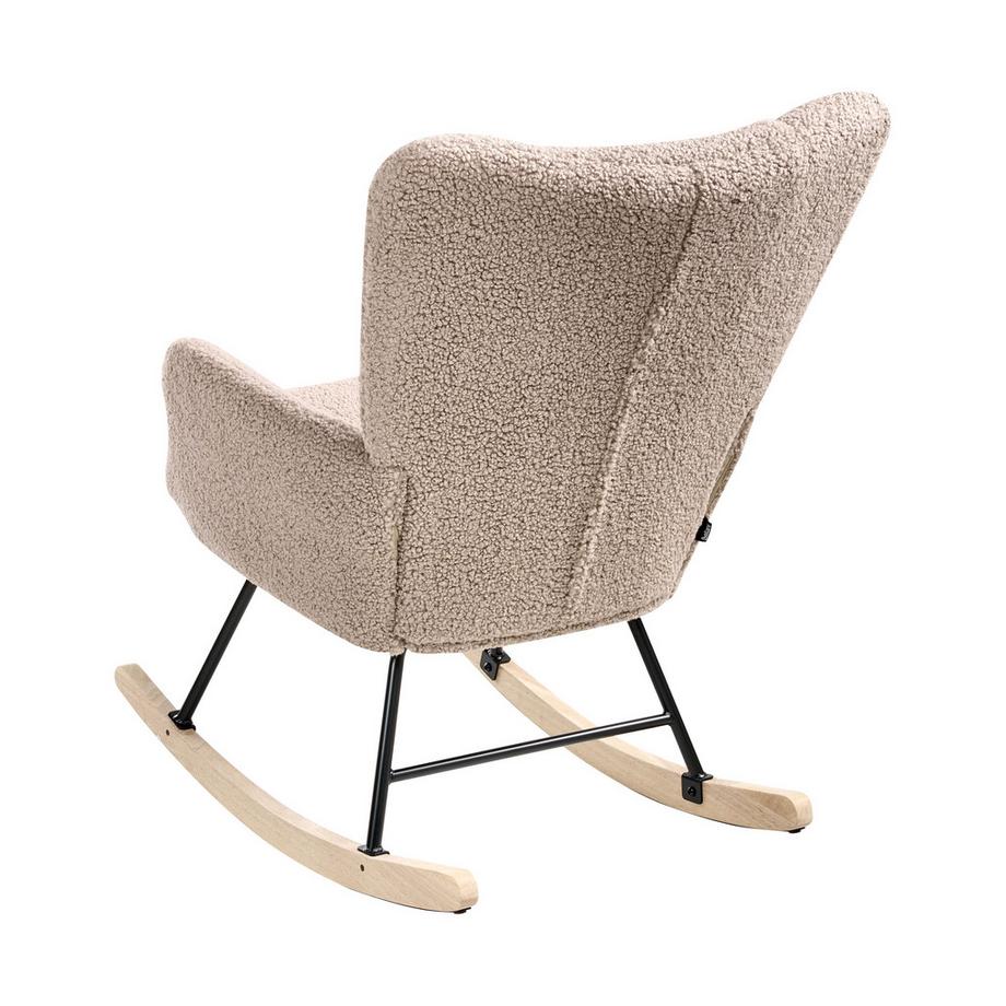 Beliani Fauteuil à bascule en Bouclé Cottage SANDVE  