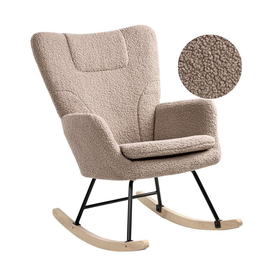 Beliani Fauteuil à bascule en Bouclé Cottage SANDVE  