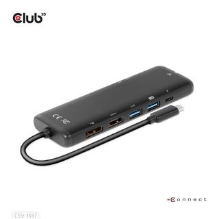 Club3D  USB Gen 1 Type-C 8-in-1 MST Dual 4K60Hz Display Travel Dock 