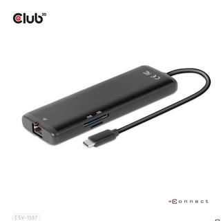 Club3D  USB Gen 1 Type-C 8-in-1 MST Dual 4K60Hz Display Travel Dock 