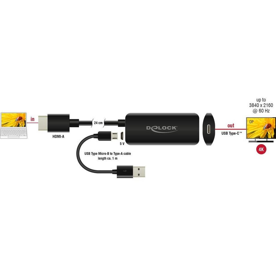 DeLock  Konverter HDMI - USB Type-C 