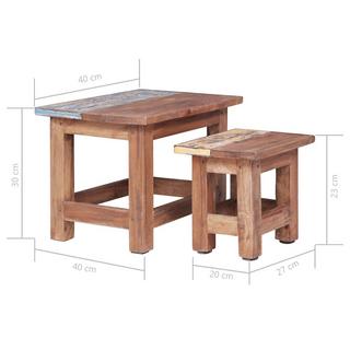 VidaXL Table gigogne bois  