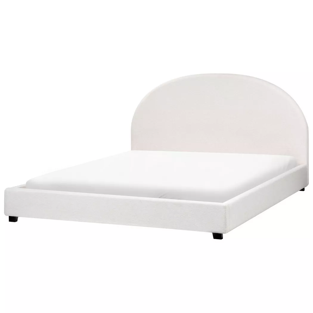 Beliani - Wasserbett aus Stoff  VAUCLUSE, Schneeweiss