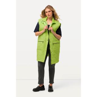 Ulla Popken  Gilet lungo e trapuntato con collo alto, zip e tasche con zip 