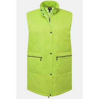 Ulla Popken  Gilet lungo e trapuntato con collo alto, zip e tasche con zip 