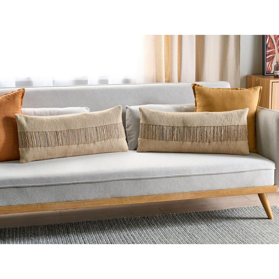 Beliani Dekokissen 2er Set aus Jute  LUINA  