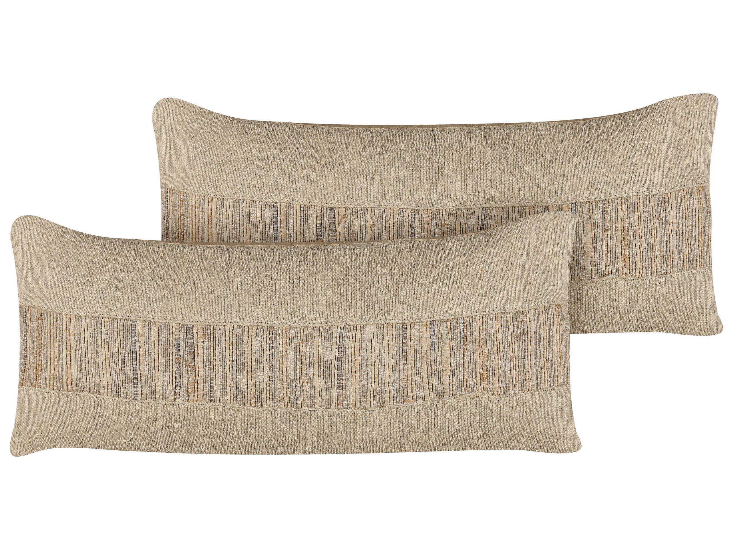 Beliani Lot de 2 coussins en Jute Boho LUINA  