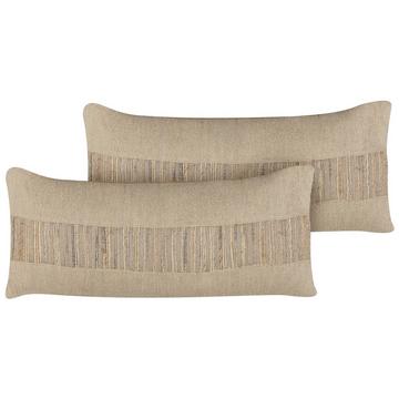 Lot de 2 coussins en Jute Boho LUINA