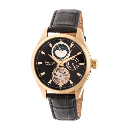 Heritor Automatic  Heritor Montre Automatique Sebastian Semi-Squelette en Cuir 