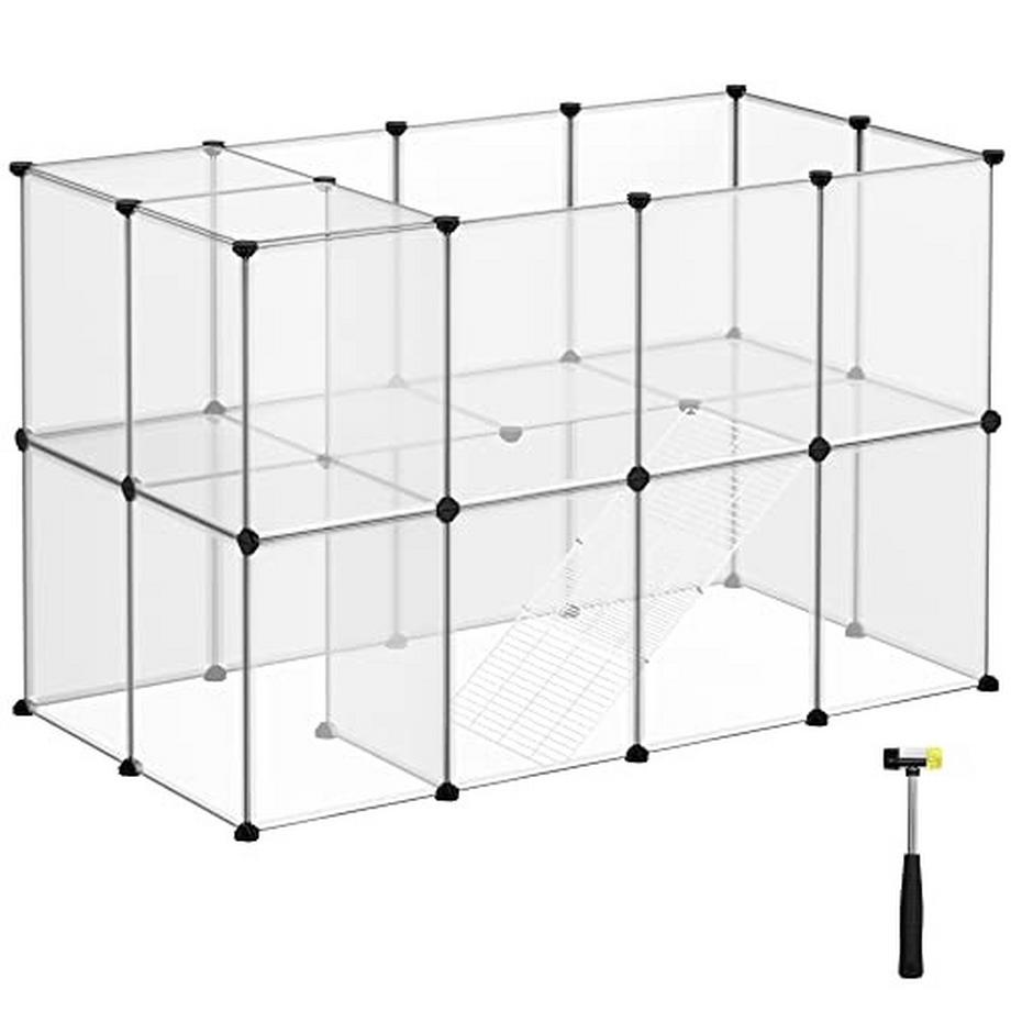 Pricenet  Maisonnette spacieuse pour animaux de compagnie avec panneaux de sécurité et terrasse 