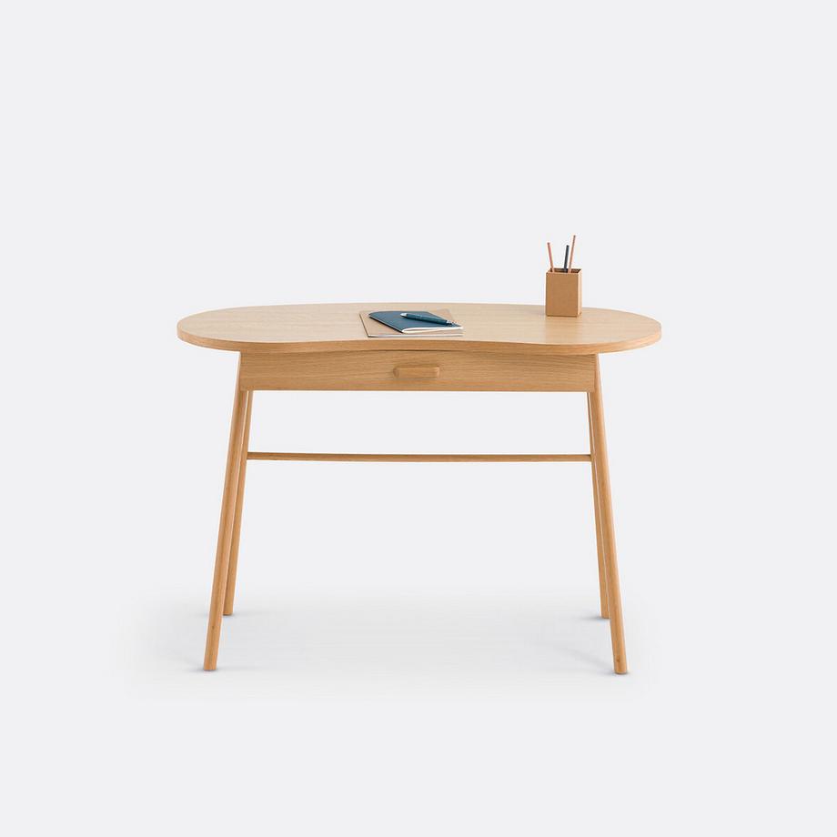 La Redoute Intérieurs Bureau chêne massif et plaqué 1 tiroir  