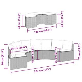 VidaXL Ensemble de canapé de jardin rotin synthétique  