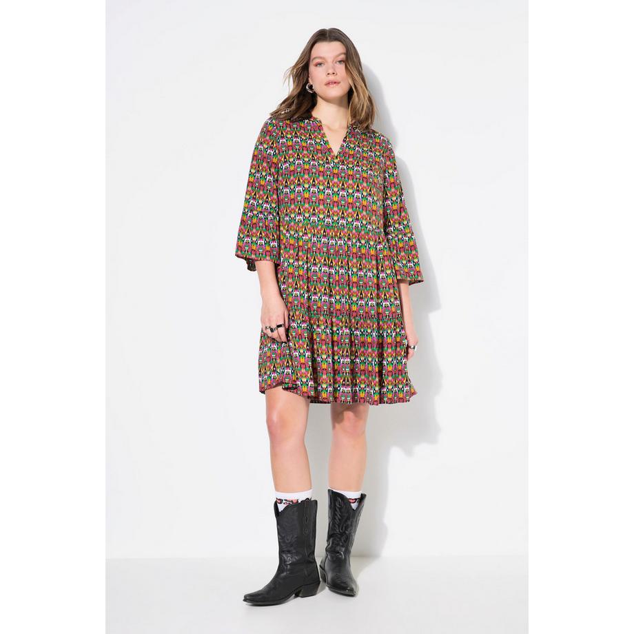 Studio Untold Robe Imprimé All-Over Manches 3/4 Volants  