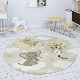 Paco Home Tapis de tapis pour enfants Star Cloud Tiger Elephant  