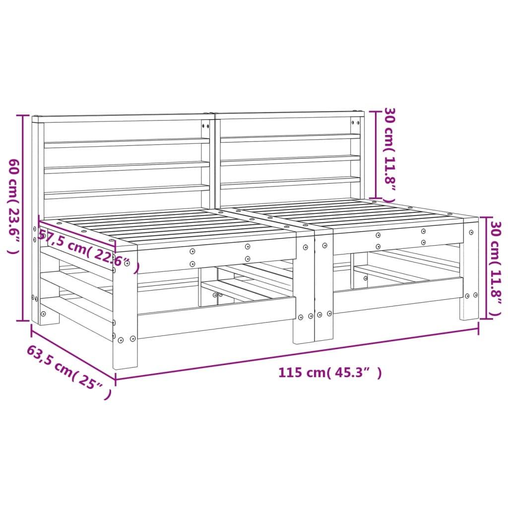 VidaXL Canapé central de jardin bois  