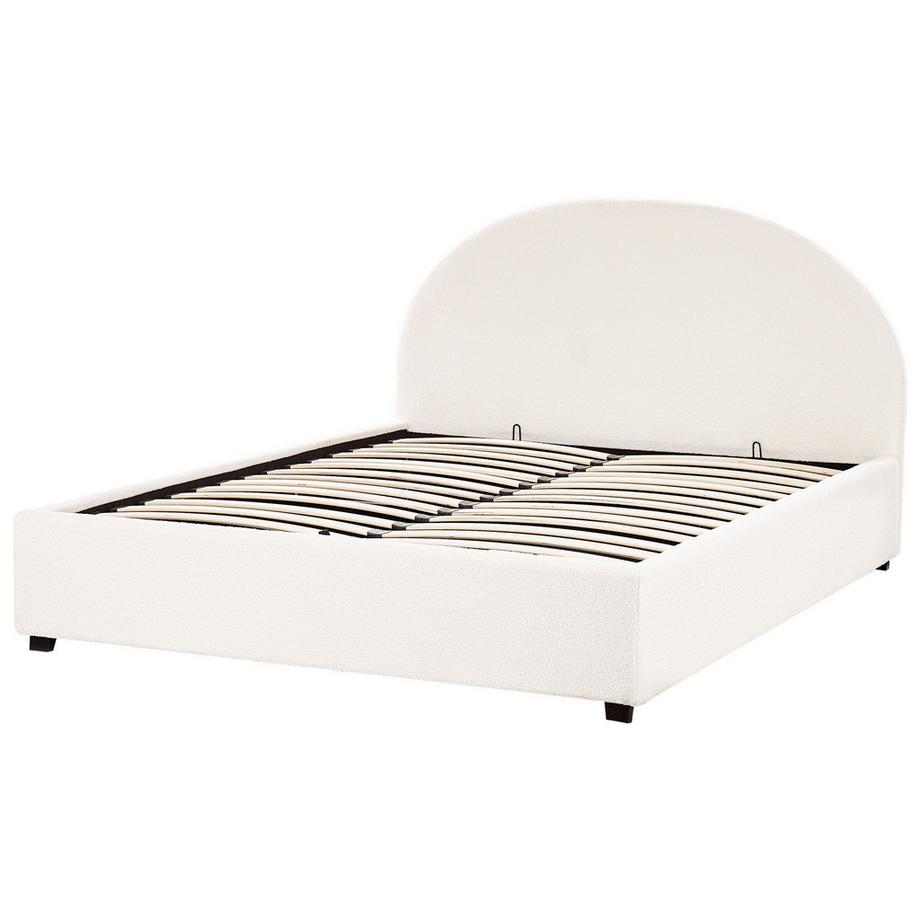 Beliani Lit ottoman en Bouclé Rétro VAUCLUSE  