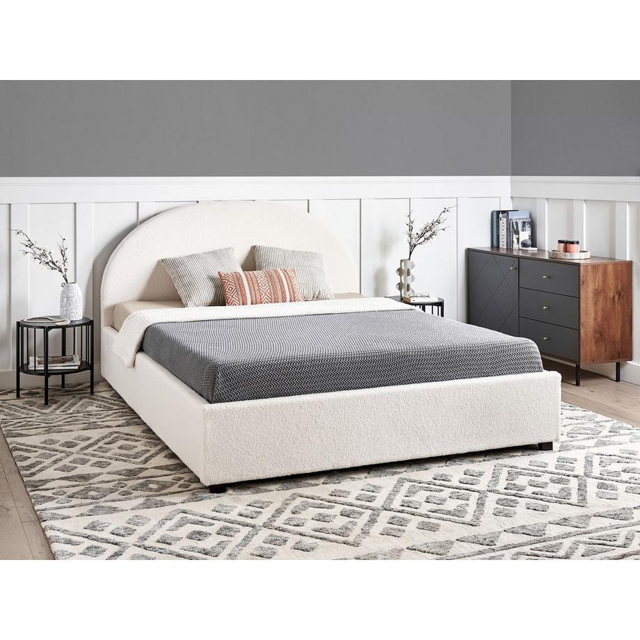 Beliani Lit ottoman en Bouclé Rétro VAUCLUSE  