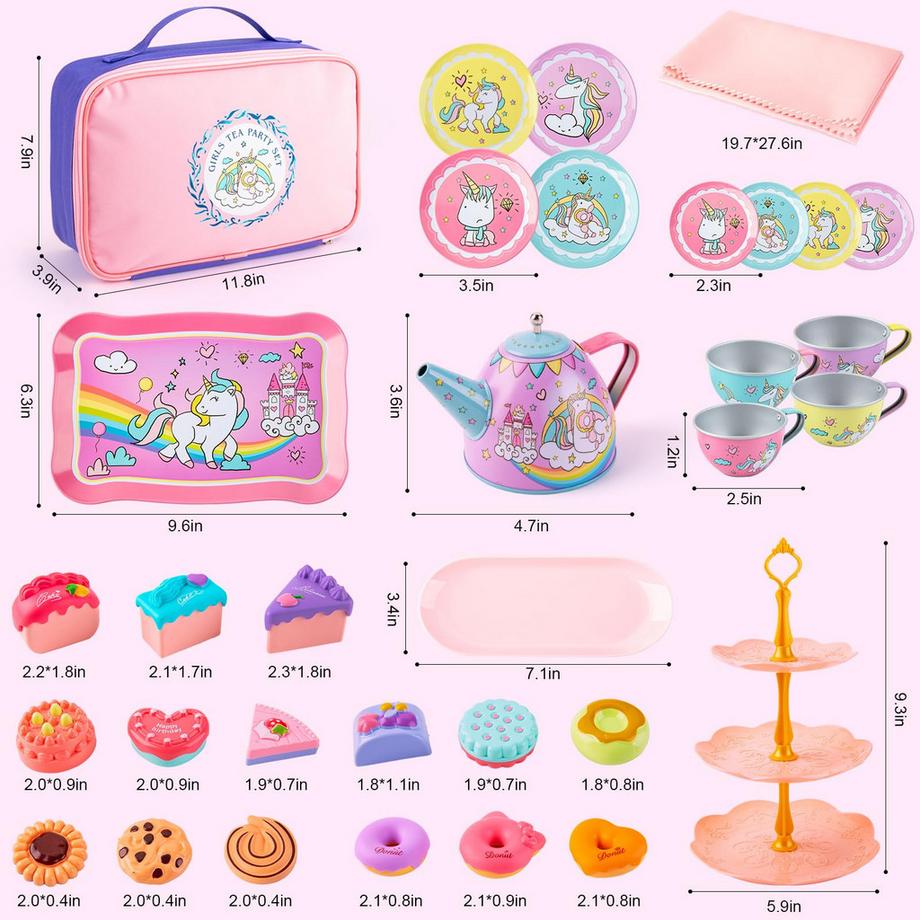 Activity-board  Service à thé pour enfants, accessoires de cuisine pour enfants, vaisselle pour poupées, tea party 