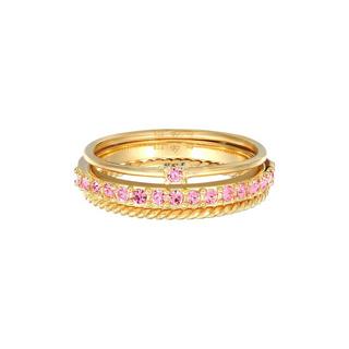 Elli  Bague Set De 3 Cristaux Arc-En-Ciel 