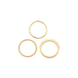 Elli  Bague Set De 3 Cristaux Arc-En-Ciel 