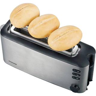 SEVERIN AT  Tostapane lungo Con griglia scaldabriosche integrata Acciaio inox (spazzolato), Nero  