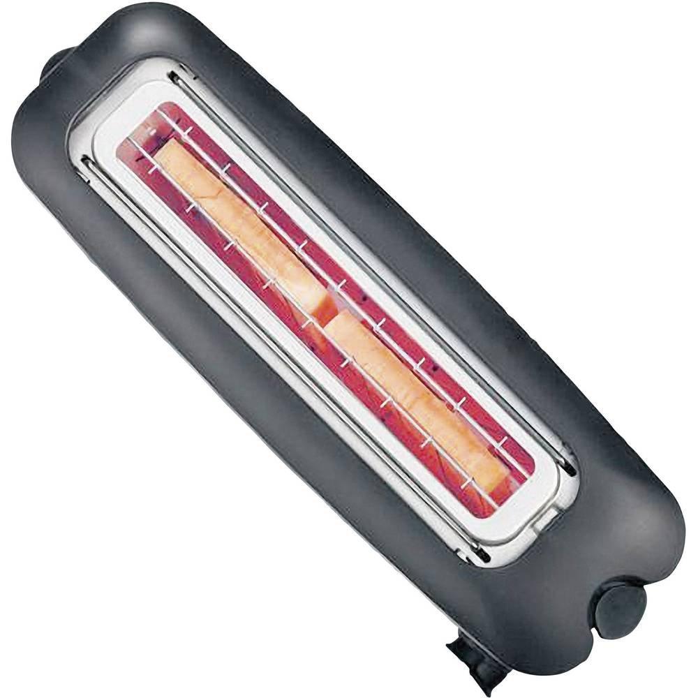 SEVERIN AT  Tostapane lungo Con griglia scaldabriosche integrata Acciaio inox (spazzolato), Nero  