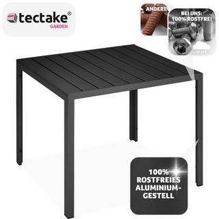 Tectake Table de jardin carrée MAREN pieds réglables 90 x 90 cm x 74,5 cm  