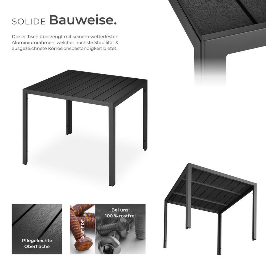 Tectake Tavolo da giardino Maren in alluminio e plastica  