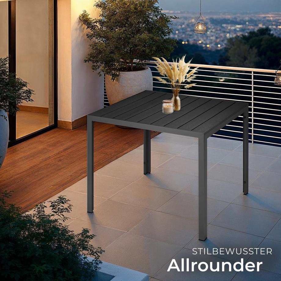 Tectake Tavolo da giardino Maren in alluminio e plastica  