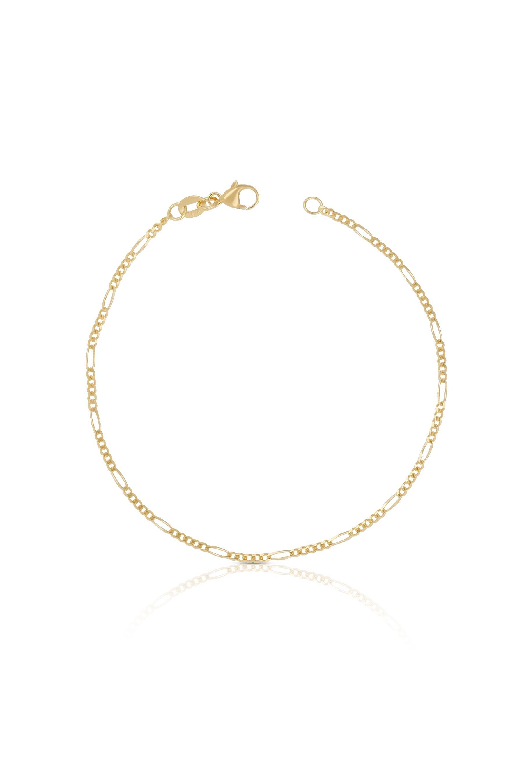 MUAU Schmuck  Bracelet Figaro Gelbgold 750, 19cm, 1.8mm 