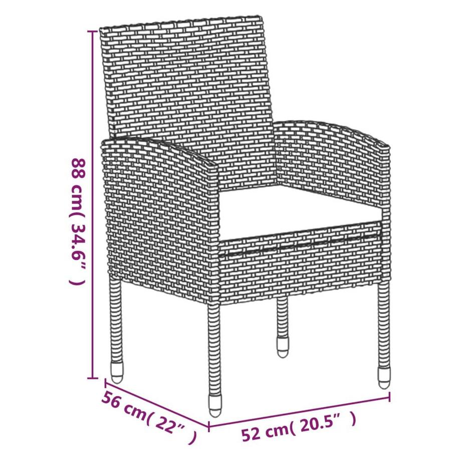 VidaXL set da pranzo da giardino Polirattan  