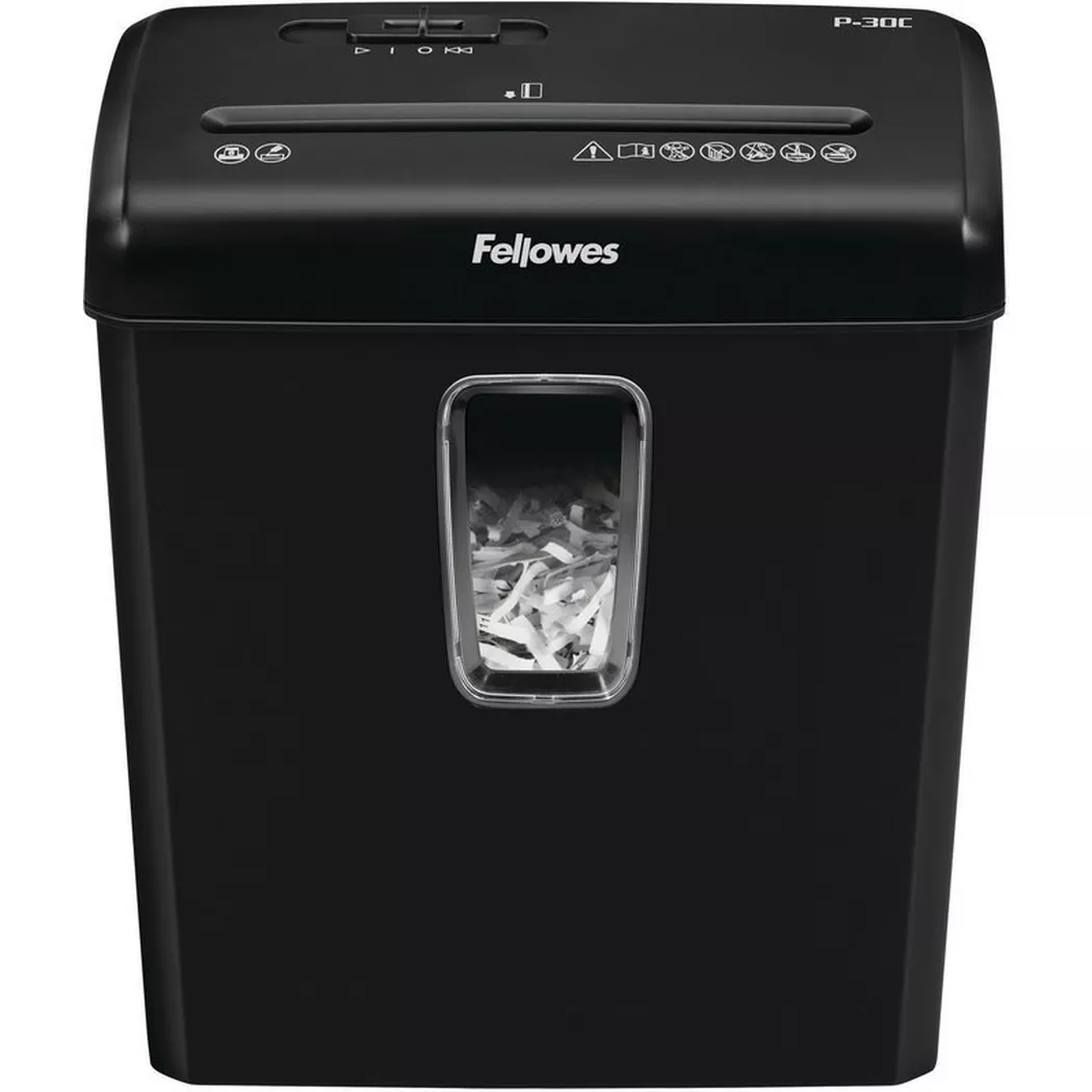 Fellowes – Aktenvernichter P-30C 6008101 P-4, 15lt, Schwarz