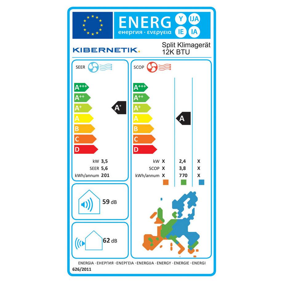 Kibernetik climatiseur mobile split 12K BTU avec WiFi  