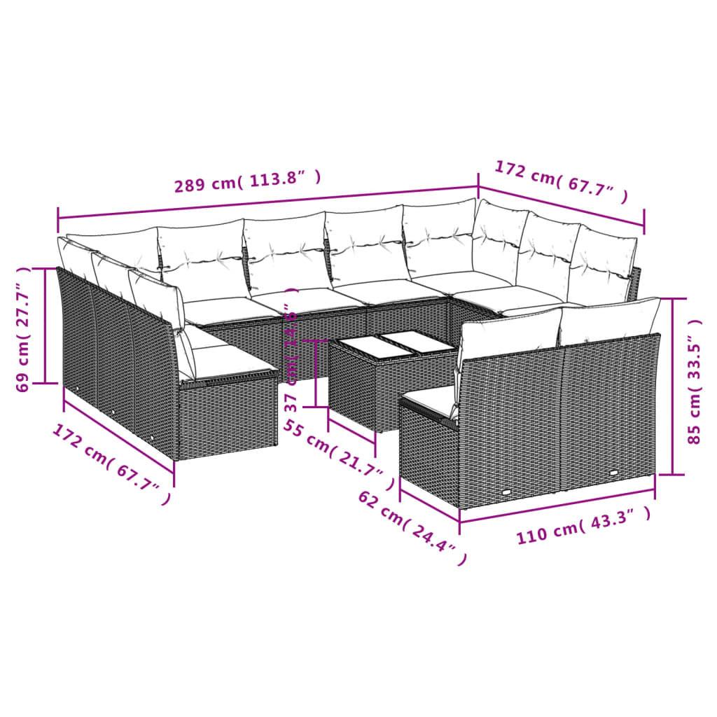 VidaXL Ensemble de canapés de jardin rotin synthétique  