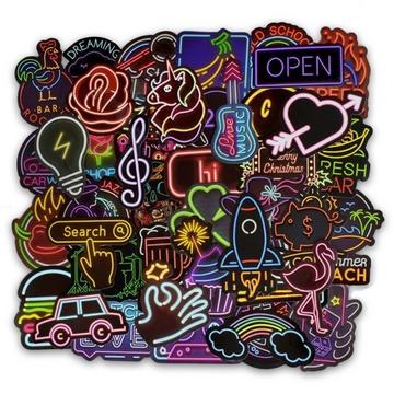 50x autocollants, néon